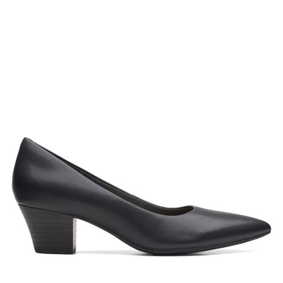 CLARKS WOMEN'S TERESA STEP PUMP, BLACK LEATHER, 9 WIDE - Picture 3 of 6